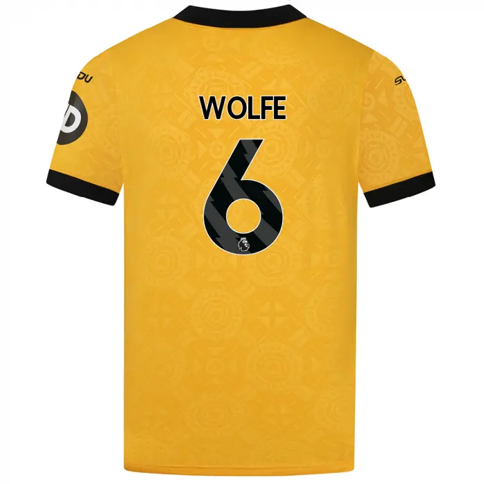 Wolves Kits Shop | Official 2025-26 Wolves Home Shirt – Adult WOLFE 6 Wolverhampton Wanderers Apparel